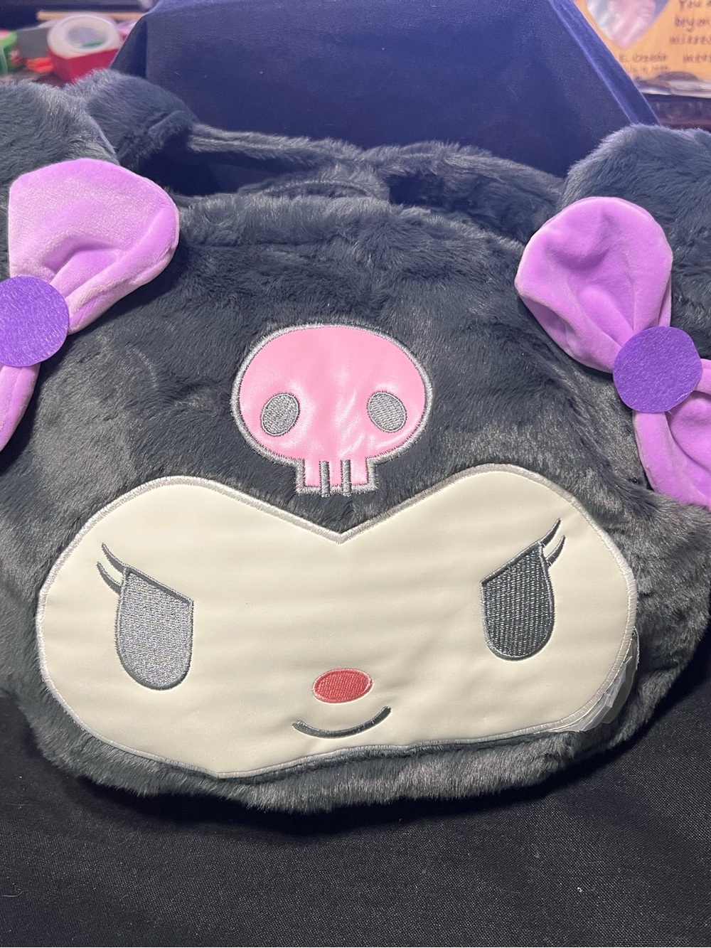 Make me an offer! Sanrio Kuromi Plush shoulder Bag - Black, Pink & Purple